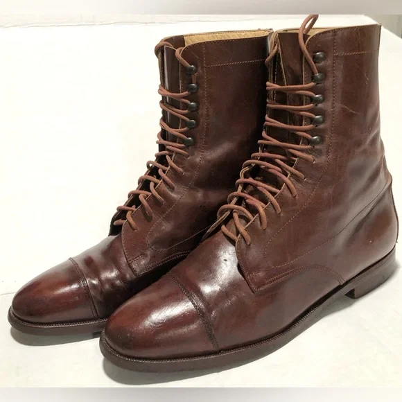 Ralph Lauren Dark Brown Leather Ankle Boots